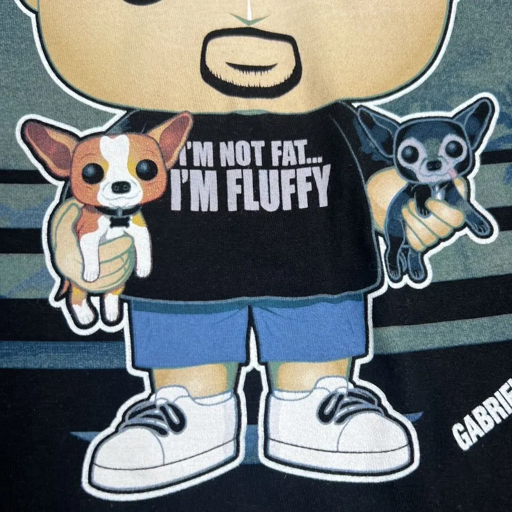 Gabriel Iglesias I'm Not Fat I'm Fluffy Funko Pop Graphic‎ Black T-Shirt Size Lg